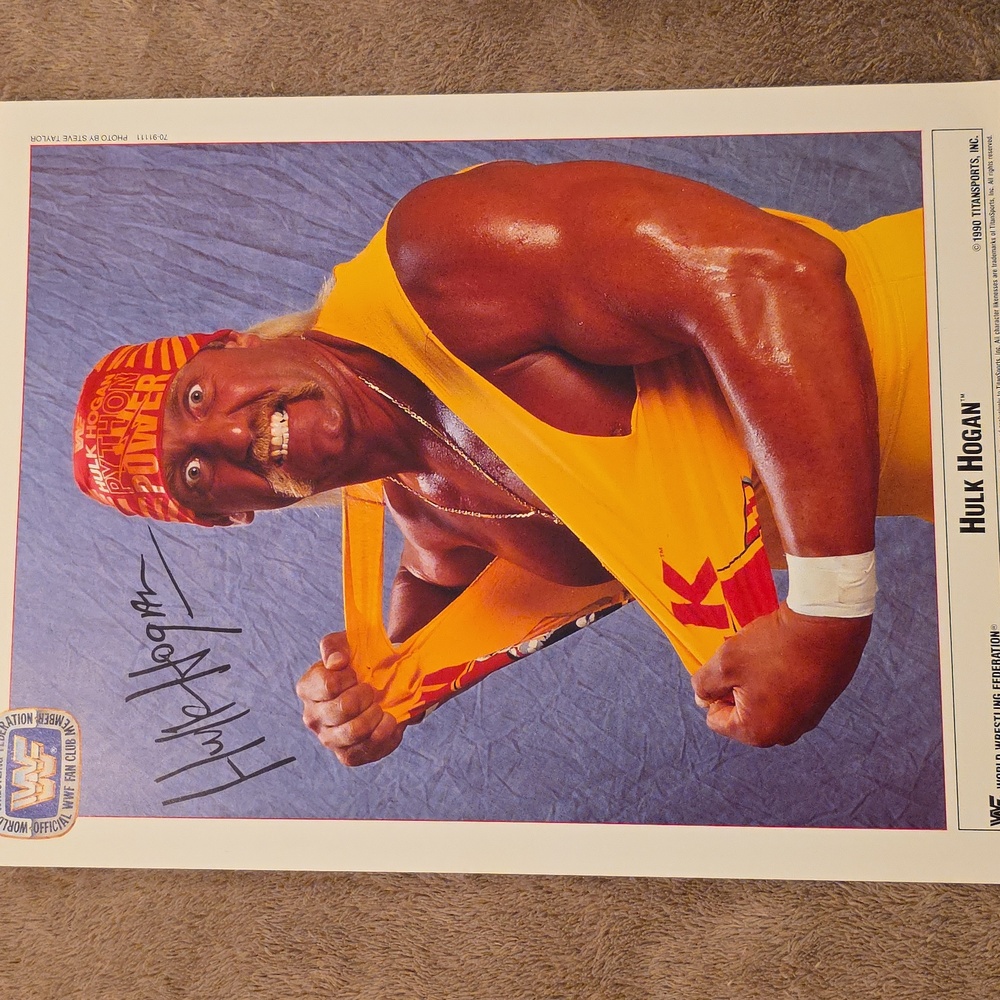VINTAGE Hulk Hogan Signed Poster